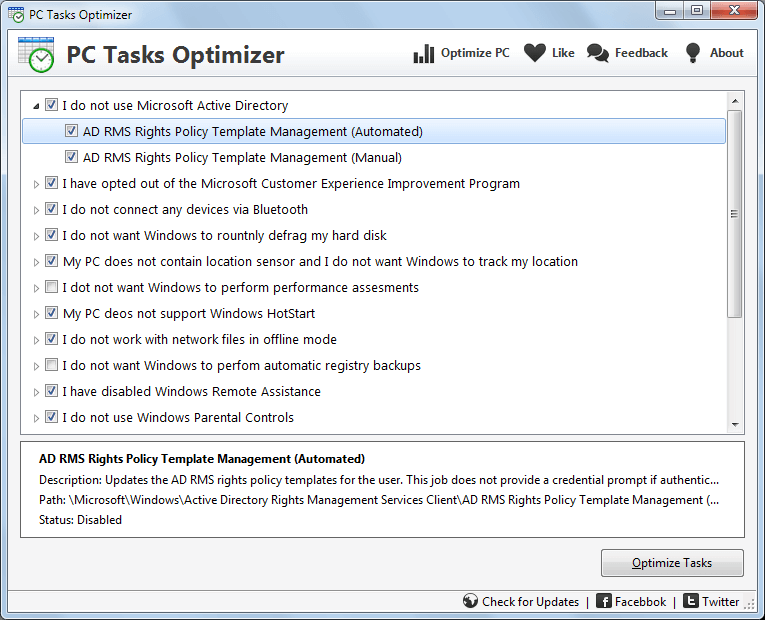 PC Tasks Optimizer