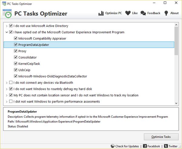PC Tasks Optimizer screenshot