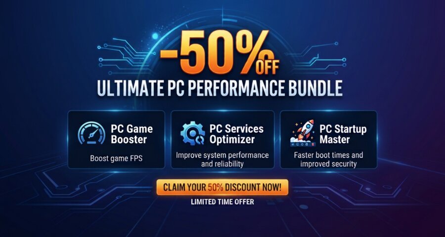 PC Game Booster, PC Services Optimizer, and PC Startup Master 50% Discount