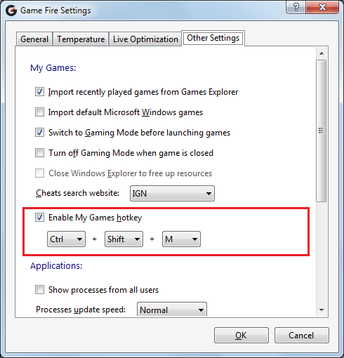 Game Fire 5 - My Games Hotkey