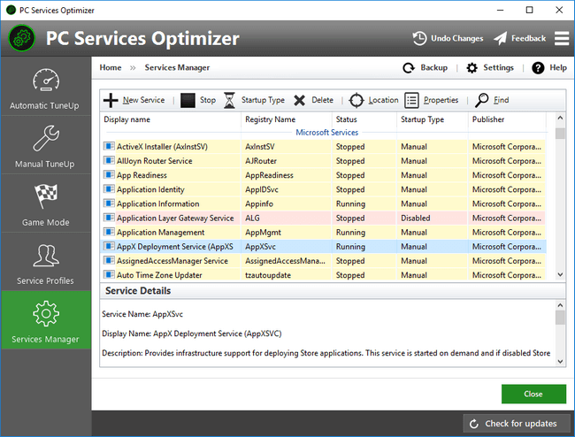 PC Services Optimizer - Manage and Optimize Windows Services with Services Manager