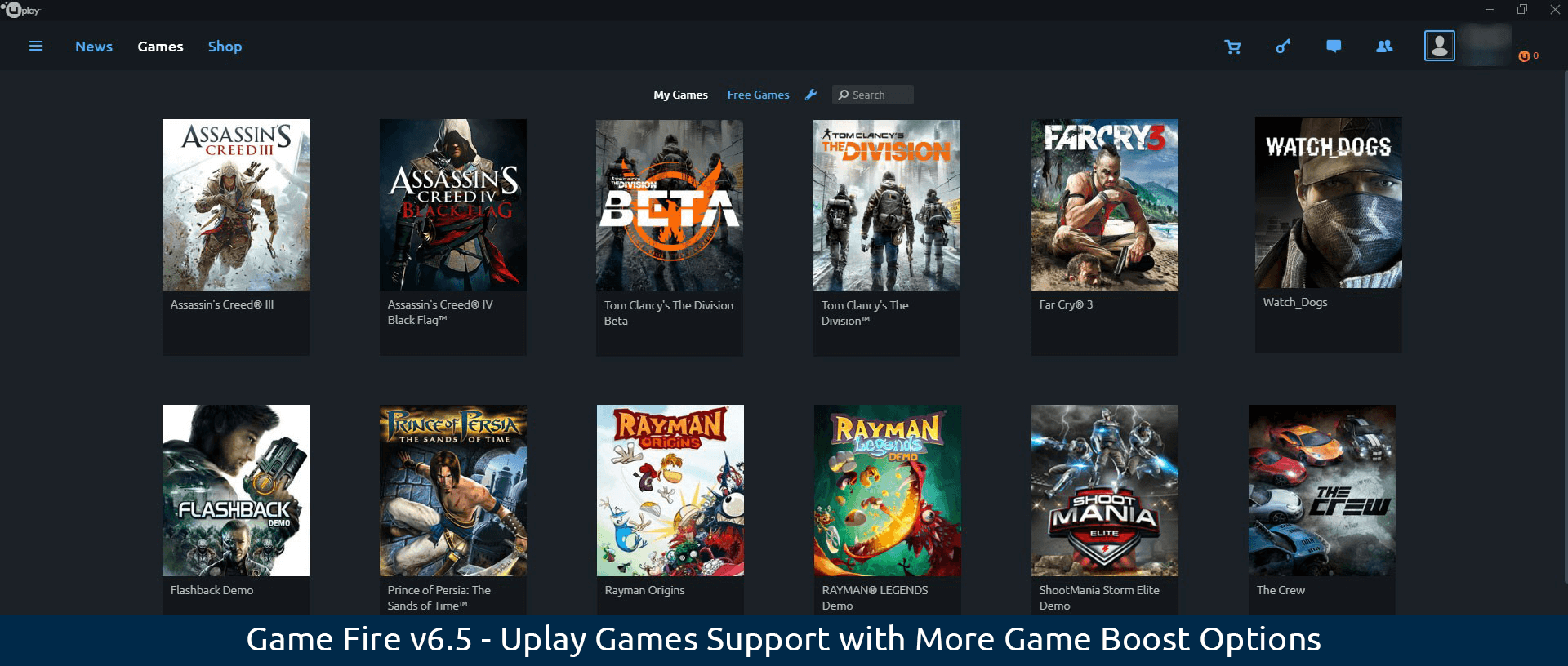 Game Fire v6.5 - Uplay Games Support with More Game Boost Options