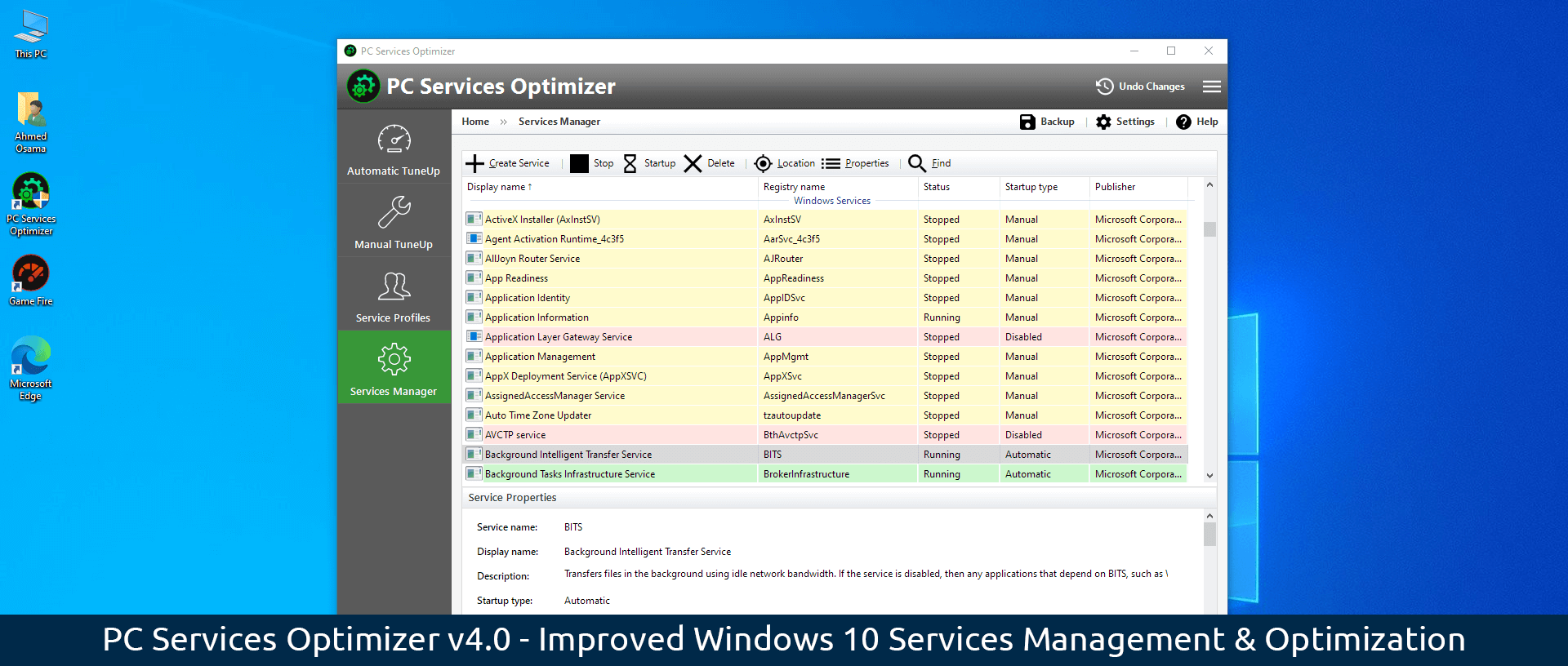 PC Services Optimizer v4 - Improved Windows 10 Services Management and Optimization