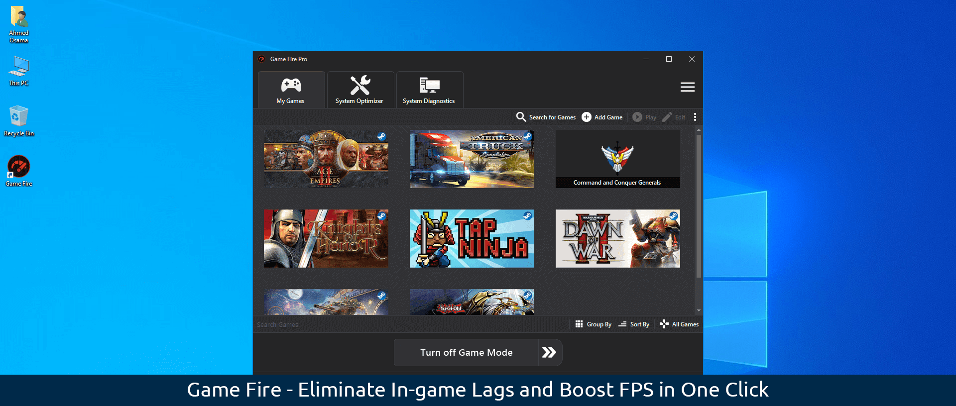 Game Fire v7.0 – Redesigned Game Booster UI with Dark Mode Support
