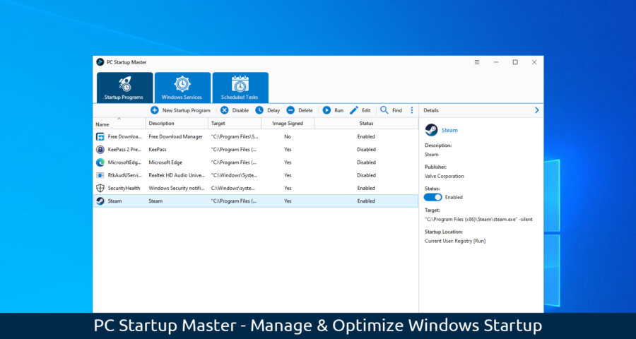 PC Startup Master - Manage Windows Startup to Boost the Computer's Startup Speed and Improve Security