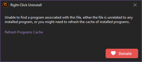 Right-Click Uninstall - Detect Program Failed