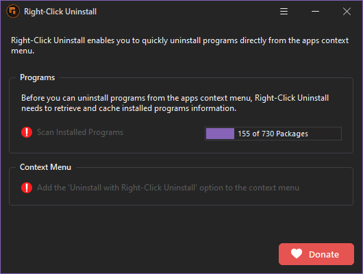 Right-Click Uninstall - Scan Programs