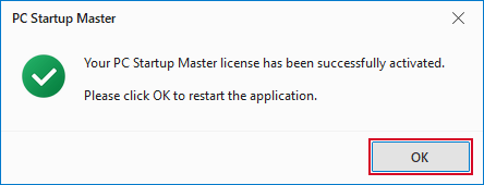 PC Startup Master license activated