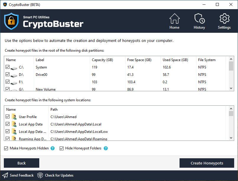 CryptoBuster Honeypots Wizard