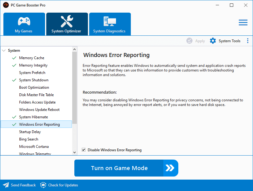 PC Game Booster - System Optimizer