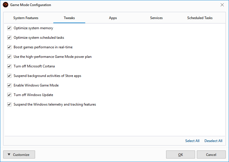 PC Game Booster - Game Mode Tweaks