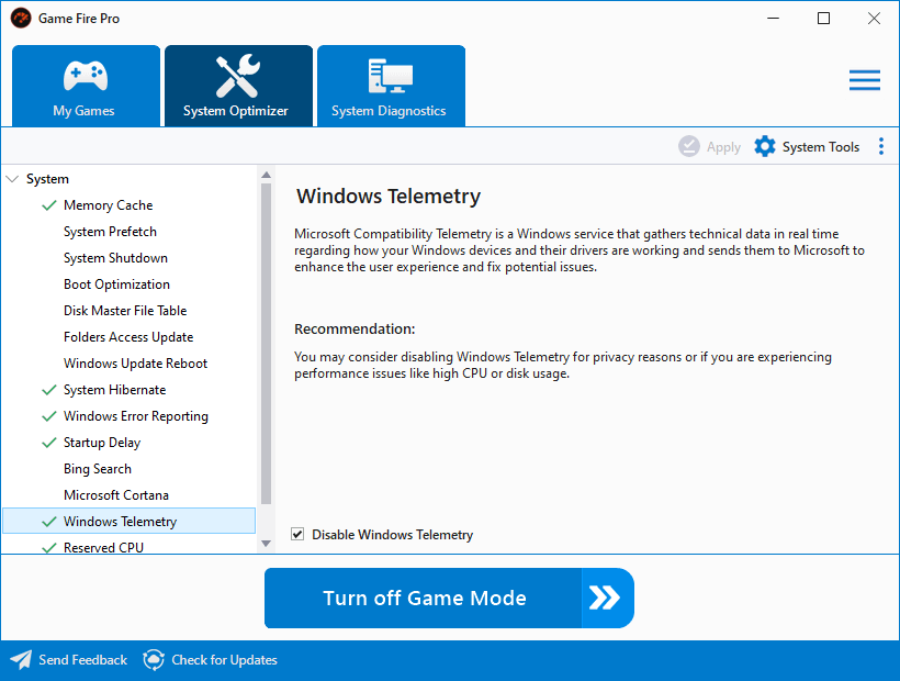 Game Fire - System Optimizer