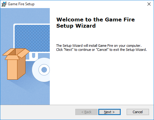 Game Fire setup wizard
